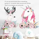 Наклейка интерьерная Simaland цветная "Олень и единорог в цветах" 55x90 см