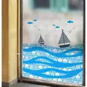 Наклейка интерьерная Simaland цветная "Парусники в море" 58x60 см