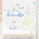 Наклейка интерьерная "Зайчики на облаках" 60x90 см