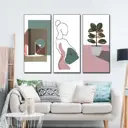 Наклейка интерьерная Триптих Абстракция Девушка набор 3 листа 29.5x61 см