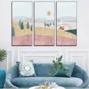 Наклейка интерьерная Триптих "Домик в глуши" набор 3 листа 29.5x61 см