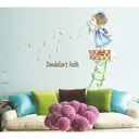 Наклейка интерьерная цветная "Девочка и одуванчик" 50x70 см