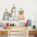 Наклейка интерьерная цветная "Зверята-единороги" 45x60 см