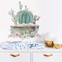 Наклейка интерьерная цветная "Кактусы в горшочке" 30x60 см