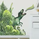 Наклейка интерьерная цветная "Тиранозавр в джунглях" 30x90 см