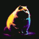 Картина по номерам Holstpechat на черном холсте 40x40 Неоновый кот