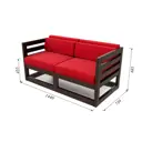Диван Arsko Магнус 144x68.5x73 см массив дерева цвет красный