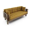 Диван Arsko Стоун 185x80x73 см массив дерева цвет горчичный