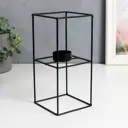 Подсвечник Simaland на 1 свечу "Лофт. Прямоугольник из кубов" чёрный 20.5x9.5x9.5 см