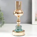 Подсвечник Simaland на 1 свечу "Стиляги" золото и сине-зелёный 26x10x10 см