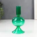 Подсвечник Simaland на 1 свечу "Сомма" прозрачный зелёный 15x7x7 см