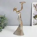 Подсвечник Simaland "Африканская девушка" под бронзу 39.5x9x16 см