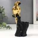 Подсвечник Simaland "Золотой попугай Ара на пеньке" 19x7x9.5 см