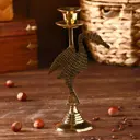 Подсвечник "Журавль" латунь 7.5x7.5x22 см