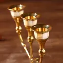Подсвечник "Лоренц" на 3 свечи, латунь, перламутр, 13.5x6.5x15.5 см