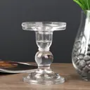 Подсвечник стекло "Креманка" прозрачный, набор 3 шт, высота- 8.5 см, 11.4 см, 14x8.5x8.5 см