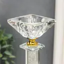 Подсвечник стекло на 1 свечу "Колонна с бисером" 23.5x6.5x6.5 см