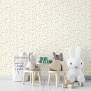Обои флизелиновые Decoracion Милые зайчики 1 м светло-бежевые 7102607-vinil-280x100x4