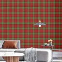 Обои флизелиновые Decoracion Stewart tartan 1 м в красную и зеленую клетку 7070906-vinil-280x100x4