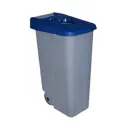 Бак для мусора 85 л Denox Reciclo Open на колесах с синей крышкой с отверстием