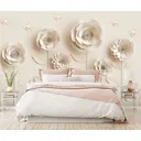 Фотообои флизелиновые Luxury walls 400x270 см цветы Птицы AM24304