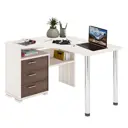 Компьютерный стол Мэрдэс СР-132С-140 КШ-Ч-ЛЕВ 101x75x140 см ЛДСП цвет светло-бежевый