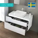 Тумба под раковину подвесная Owl 1975 ИМHC100 100см цвет белый, с раковиной