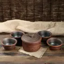 Кастрюля 0.4 л Красная глина 1517329 с крышкой керамика цвет коричневый