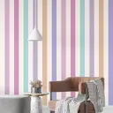 Обои флизелиновые Decoracion Стильные полоски 4x2.8 м сиреневые/кремовые 7010403