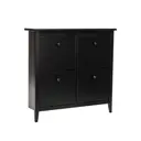 Шкаф для обуви Leset 107x101x22 см 4 полки массив сосны цвет черный