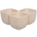 Горшок цветочный Navako maio 0.67l (3 штуки) Navako 11 см 9.5 см 0.67 л пластик бежевый без автополива с блюдцем
