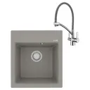 Врезная мойка Lemark Hanka LM3071C 45x50x18 см кварц цвет серый/хром