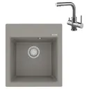Врезная мойка Lemark Hanka LM3061C 45x50x18 см кварц цвет серый/хром