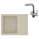 Врезная мойка Lemark Imandra 64x50x18 см кварц цвет хром/бежевый