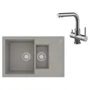 Врезная мойка Lemark Ramza LM3061C 76x50x18 см кварц цвет серый/хром