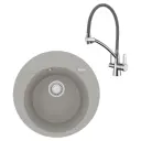 Врезная мойка Lemark Sula LM3071C 50x50x18 см кварц цвет серый/хром