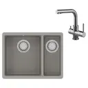 Интегрированная мойка Lemark Sinara LM3061 55x42x20 см кварц цвет серый/хром