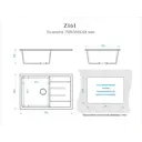 Врезная мойка Bergg Zett Lab B161Q001-K 50.50x75x21.80 см кварцит цвет белый глянец
