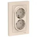 Розетка двойная накладная Schneider electric Уют 4089295 с заземлением цвет белый