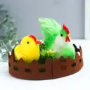 Сувенир пасхальный "Курочка и цыплёнок на лужайке" 15x10x9 см