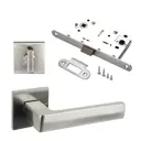 Комплект для межкомнатной двери Paulinidor ручки 541-03 slim + сантехническая защелка 96PL + завертка AL 03 slim никель