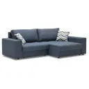Диван правый Ладья Джерси Jacper 250x90x158 см рогожка цвет синий