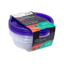 Контейнер круглый 3 шт Bora 0.5 л пластик цвет фиолетовый