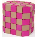 Мягкий магнитный конструктор-кубики JollyHeap Basic 1421 Розовый-Бежевый
