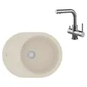 Врезная мойка Lemark Lacha 62x47x18 см кварц цвет хром/шампань