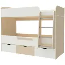 Кровать Кариви Малыш двойняшка 00561-01-33-00 183x146x83 см цвет белый/дуб молочный