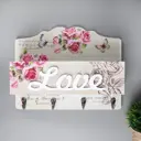 Ключница с кармашком Simaland 4645533 "Розовые розы с бабочками" 22.5x30x10.5 см