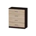 Комод Furnistyle Лайф лкм-01 3 ящика 80x40x90 см ЛДСП цвет венге/дуб сонома