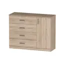 Комод Furnistyle Лайф лкм-03 3 ящика 115x40x90 см ЛДСП цвет дуб сонома