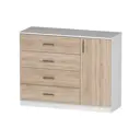 Комод Furnistyle Лайф лкм-03 3 ящика 115x40x90 см ЛДСП цвет светлое дерево/дуб сонома